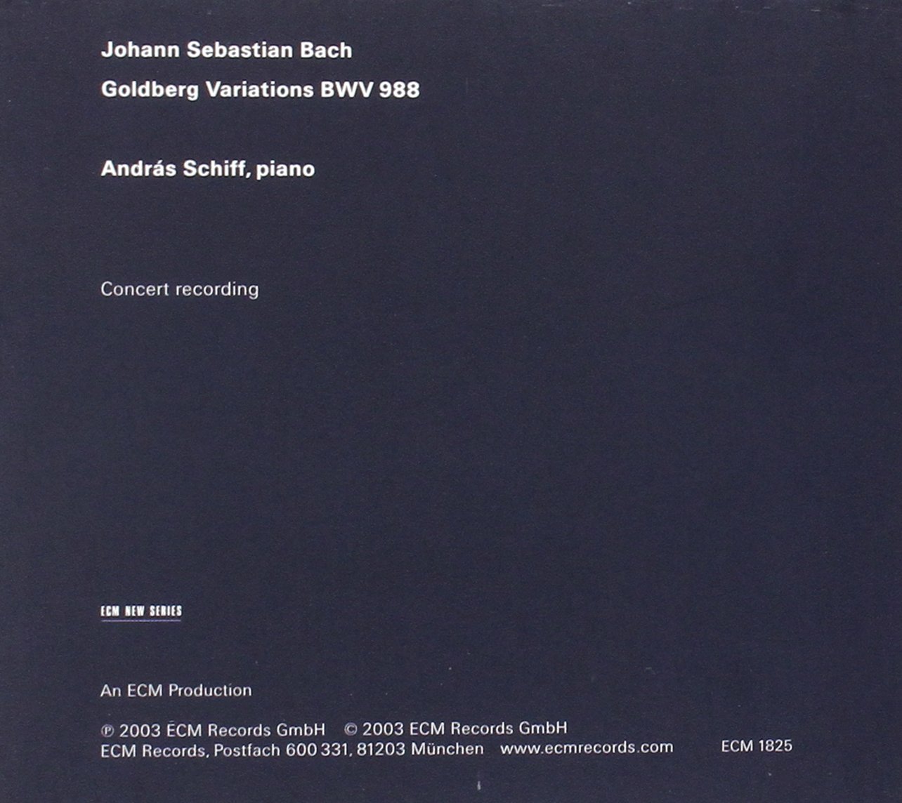 J.S. Bach: Goldberg Variations