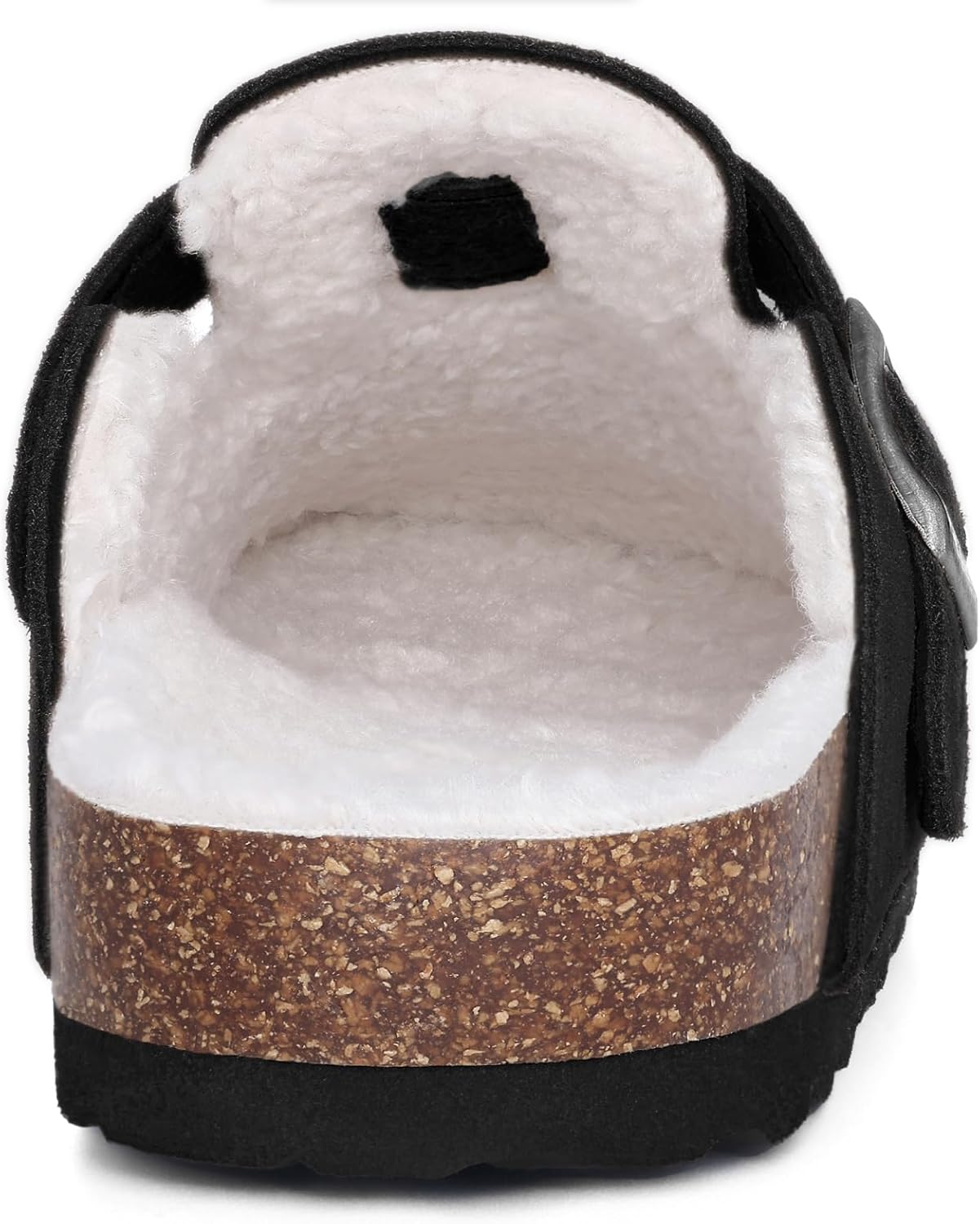 KIDMI Women's Fur Lined Suede Clogs Fuzzy Cork Footbed Mules Slip On Winter Potato Shoes - Image 4