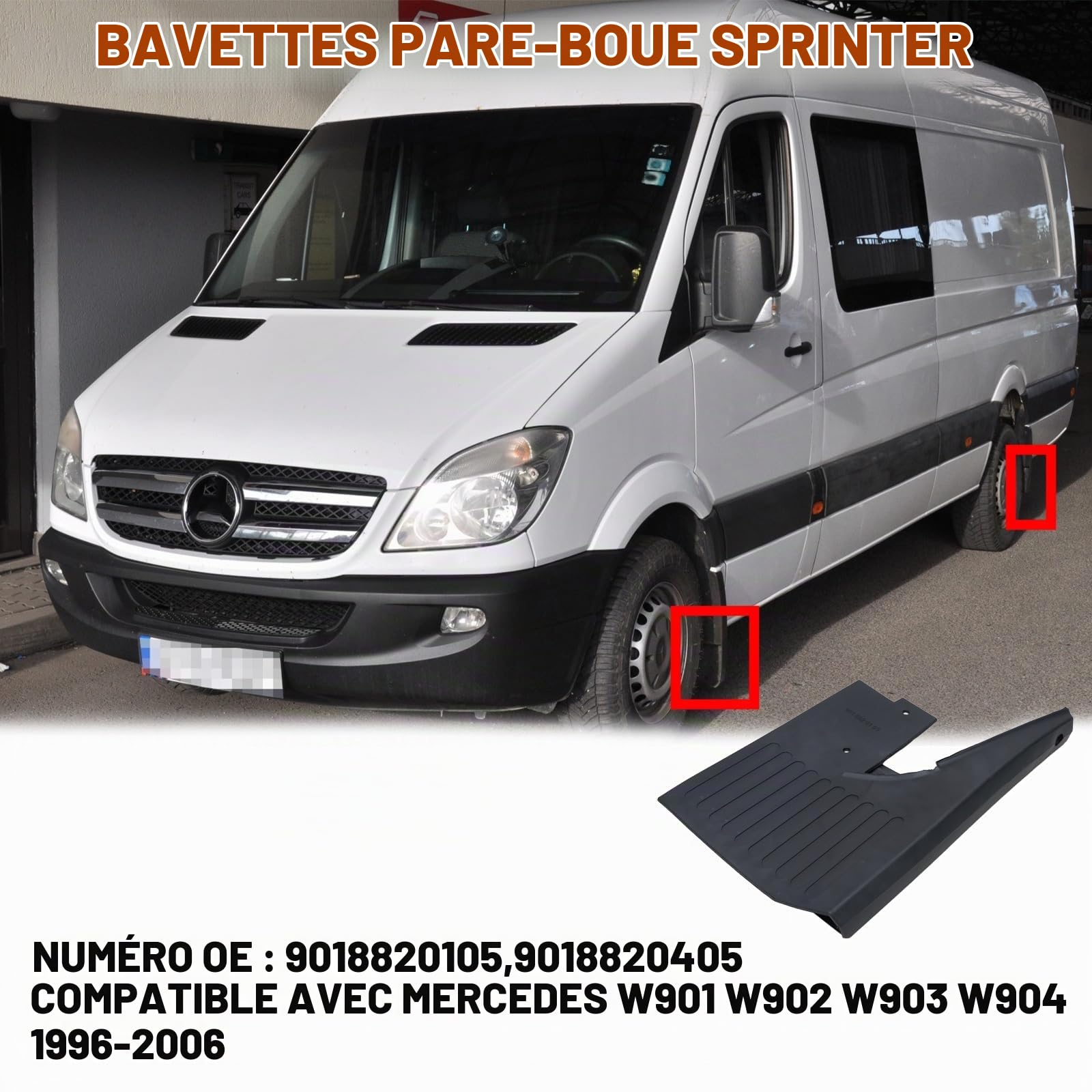 MP&PV Auto Parts Sprinter Mud Flaps Front Wheel 2 Pcs Left and Right for Mercedes Van Sprinter W901 W902 W903 W904 1995-2006 OE:9018820105,9018820405