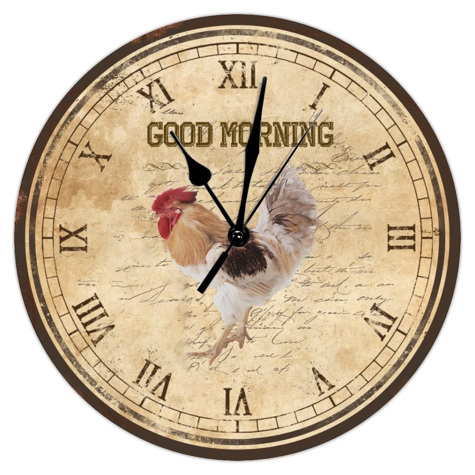 Horloge murale coq bleu sarcelle : douceur rustique en buanderie