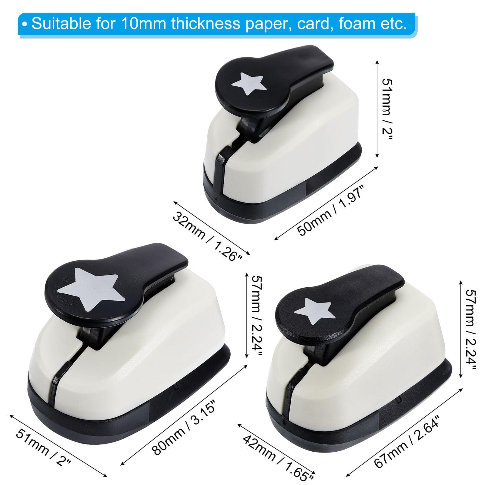 PATIKIL 0.4 Inch 0.6 Inch 1 Inch Star Punch - Image 2
