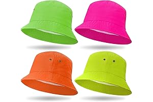 4 Pcs Neon Green Bucket Hat