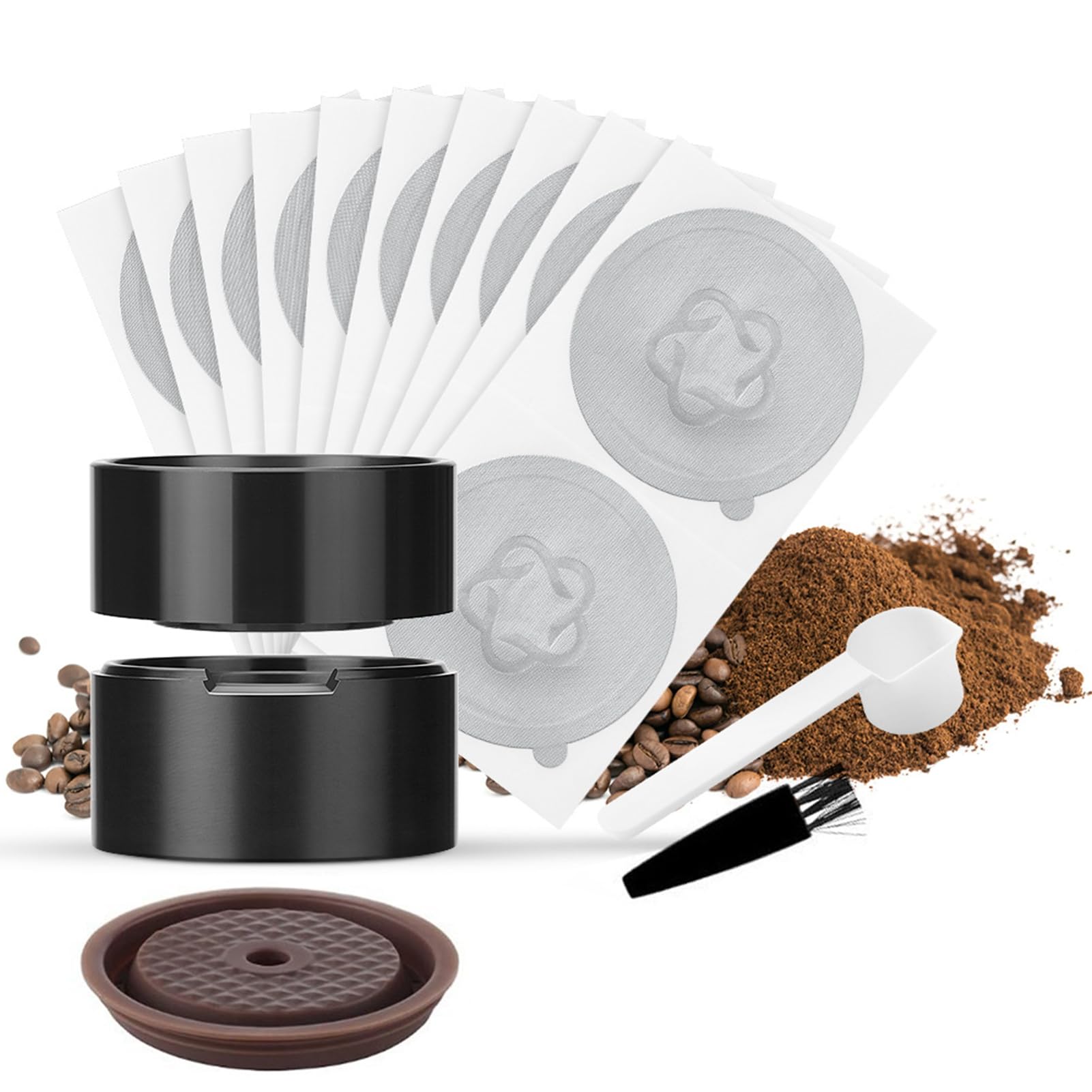 Dispositivo de llenado de cápsulas de café para cápsulas de café Nespresso Vertuo, kit de llenado de cápsulas, tapa fácil de quitar, cápsulas Nespresso Vertuo, prensa, recargable, soporte