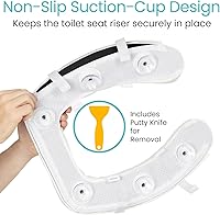 Vista 7 de Vive - Asiento elevador para inodoro con cojín para personas mayores - Ajuste universal - Asiento elevado para inodoro con espuma de alta densidad