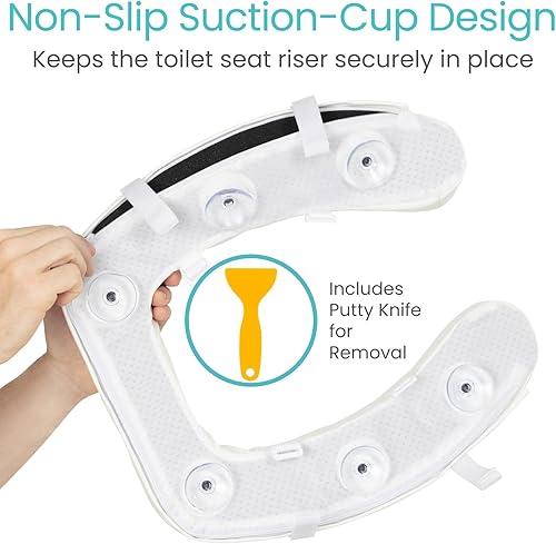 Vista 7 de Vive - Asiento elevador para inodoro con cojín para personas mayores - Ajuste universal - Asiento elevado para inodoro con espuma de alta densidad