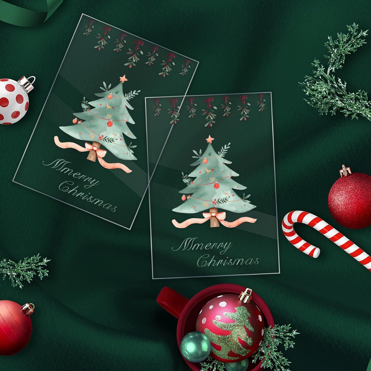 JOYLAND Personalized Photo Christmas Acrylic Cards 5x7in