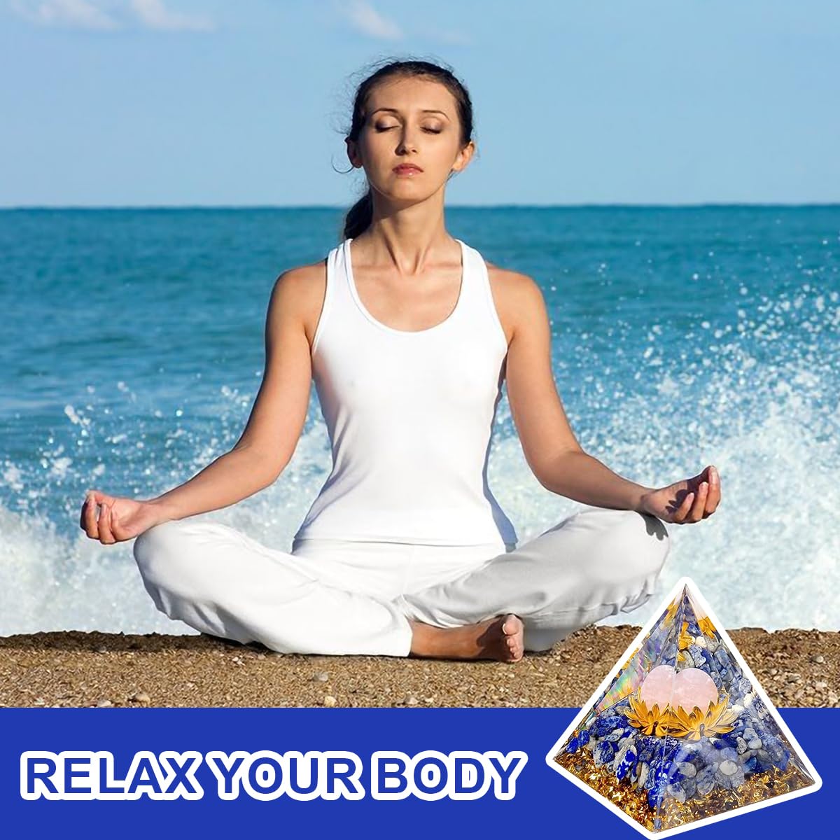 Ametista, Cristallo piramidale, Piramide di Loto di orgonite per Meditazione, guarigione dei Chakra, Yoga, Doni spirituali