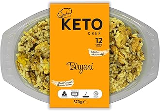 Instant Chilled Meals - Konjac Vegan & Low Calorie, High in Protein, Microwavable Meal | Ready to Eat Meal Pack of 4 (370g) (Biryani)