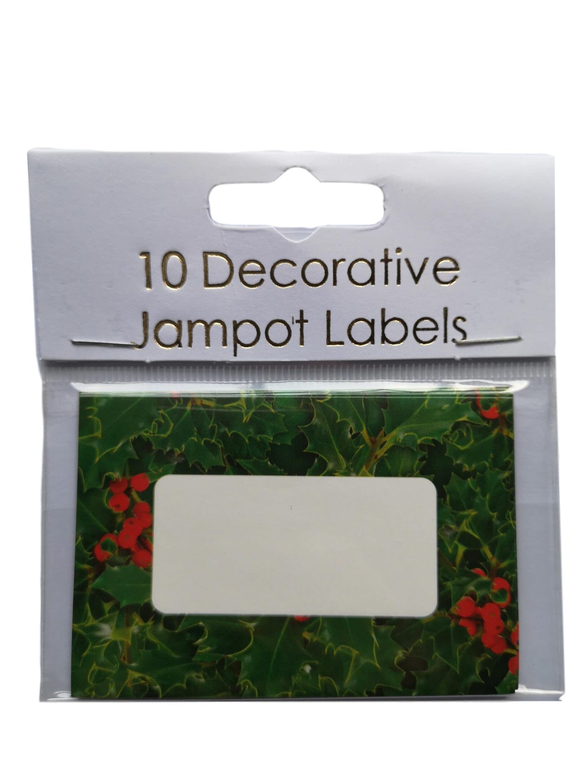 10 Christmas Holly Jam Pot Labels
