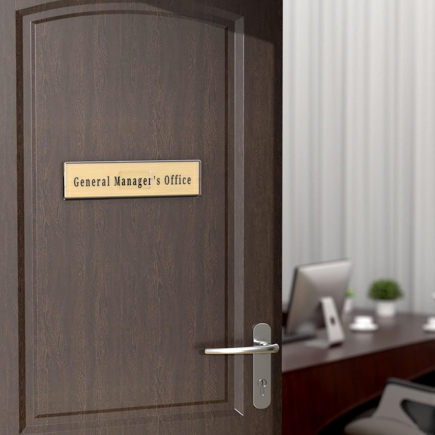 Acrylic 12 Pack Wall Name Plates Holder for Desks, AITEE 2x8 Clear Wall Mount Name Plate Display with 3M Tapes, Floating Door Name Plates Set for Office Home School Classroom Teacher - Image 5