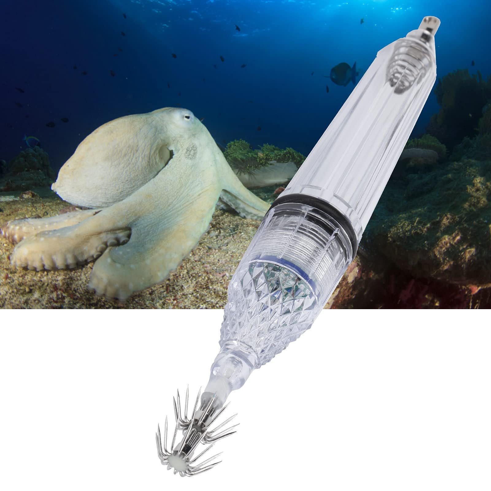 Leurre Lumineux LED Pour Pêche Au Calmar - Lampe Flash Cuillère Basse, Avec Hameçon