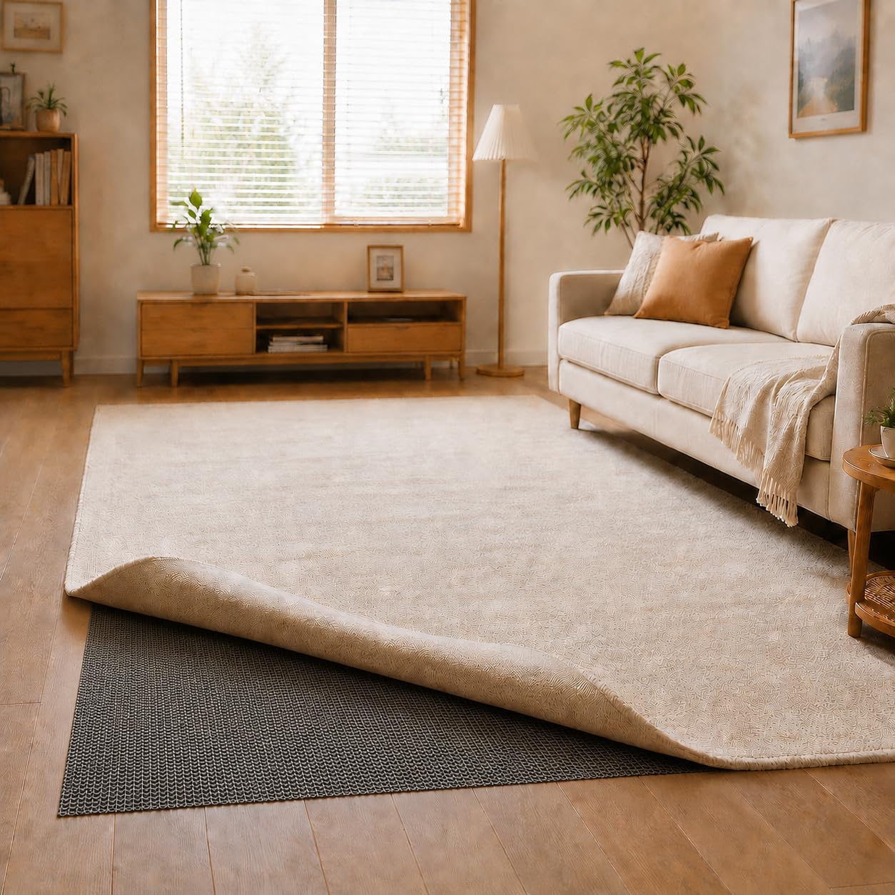 Antideslizante Alfombra 160x220cm, PVC Recortable Base Antideslizantes Multiusos Universal Alfombra Antideslizante para Suelo, Cajones, Estanterías, Bandejas, Cocina, Oficina, Coche (Negro)