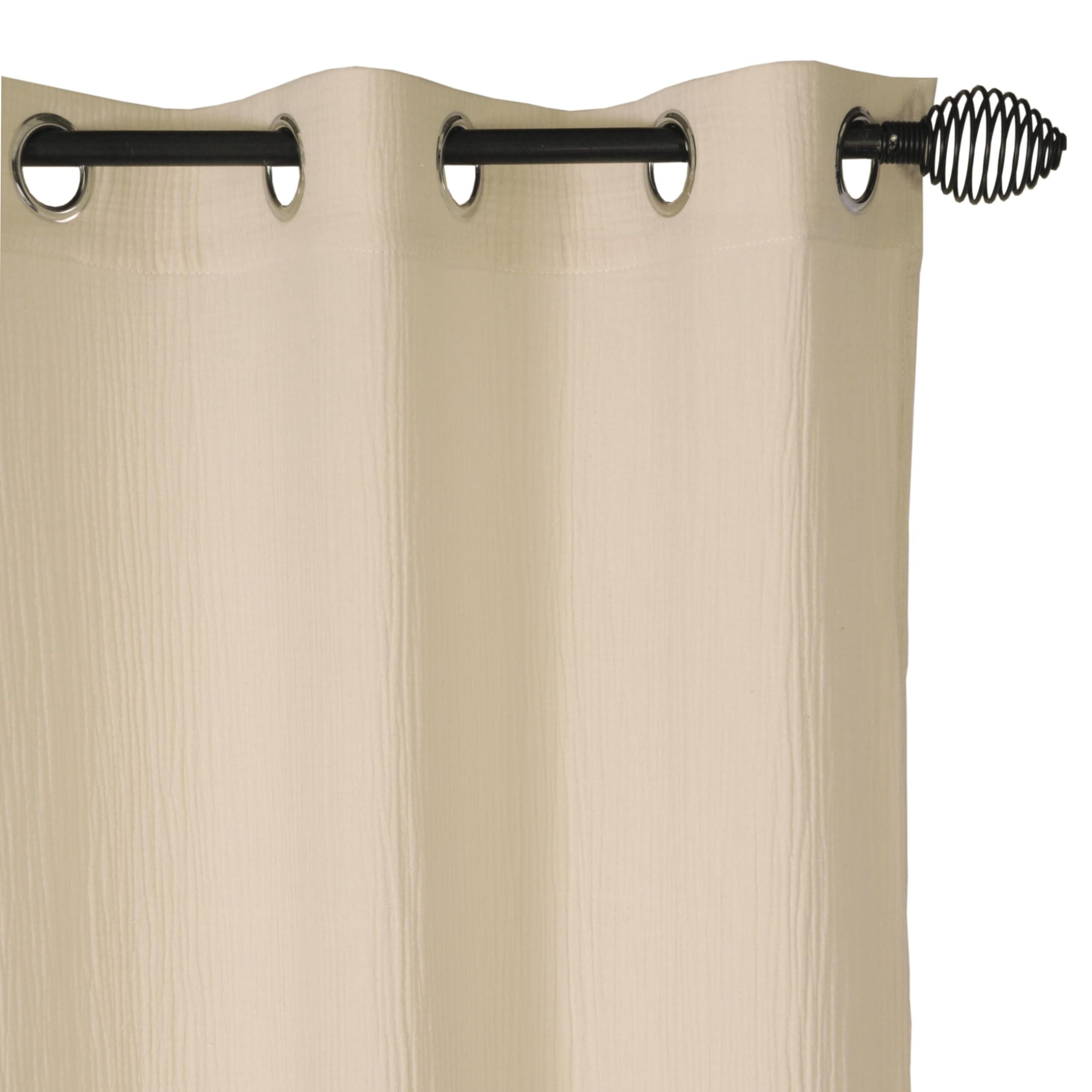 Atout Ciel Tenda in doppia garza di cotone con occhielli 130 x 240 cm beige
