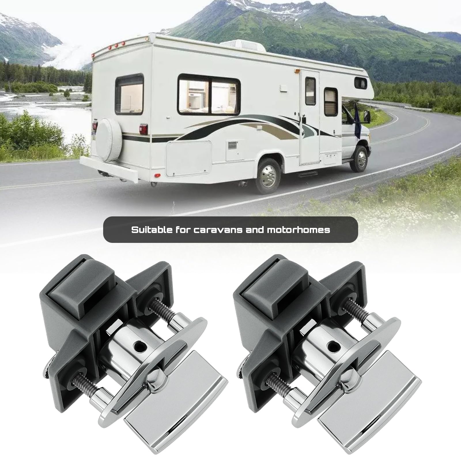 The Lord of the Tools 2 Sets Caravan RV Cupboard Drawer Lock Or Locker Door Release Catch Replacement Set Compatible with Elddis Compatible with Compass Caravans - Image 3