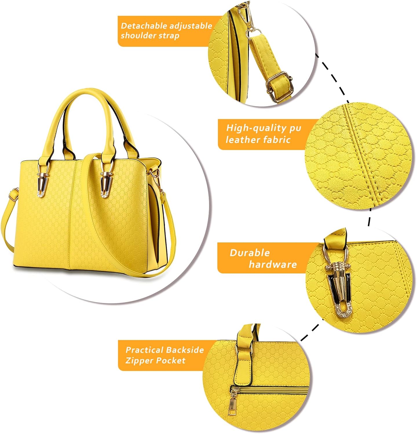 JHVYF Women classics Top Handle Handbag Crossbody for Women Casual Purse Satchel Tote shoulder bags - Image 5