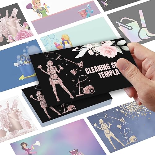 Tarjetas de visita personalizadas con plantillas de servicio de limpieza, tarjetas de visita personalizadas con tu logotipo, papel mate de 3.5 x 2
