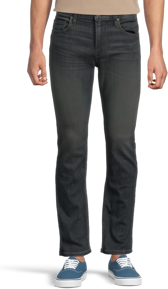 Мужские джинсы Paige Federal Transcend Slim Straight Fit Jeans in Justinson, цвет: Чёрный — фото 1
