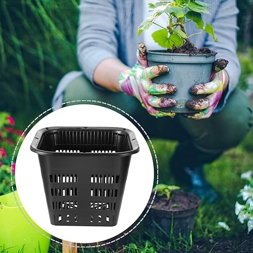 Miniatura 4 de Macetas de vivero de plantas Macetas de plástico 10 piezas cestas cuadradas para plantas macetas de plástico para flores y flores, maceta de inicio