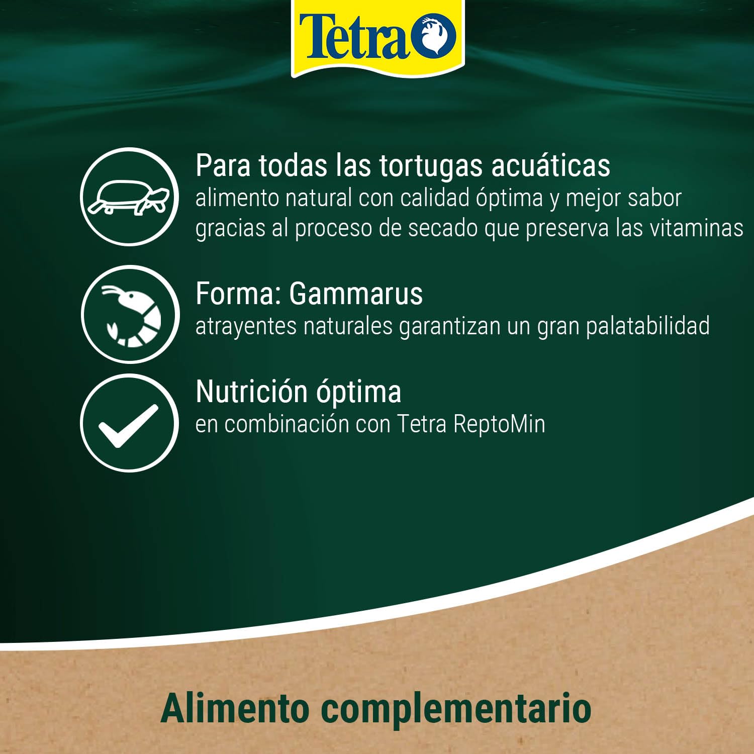 Tetra Gammarus alimento natural para turtugas acuáticas con camarones de arroyo (Gammarus) enteros, Lata de 1 L