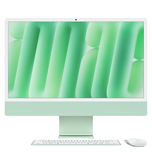 Apple 2024 iMac All-in-One Desktop Computer with M4 chip with 10-core CPU and 10-core GPU: Built for Apple Intelligence, 24-inch Retina Display, 24GB Unified Memory, 512GB SSD Storage; Green - Standard Glass - 24GB Unified Memory, 512GB SSD Storage - Green - without AppleCare+