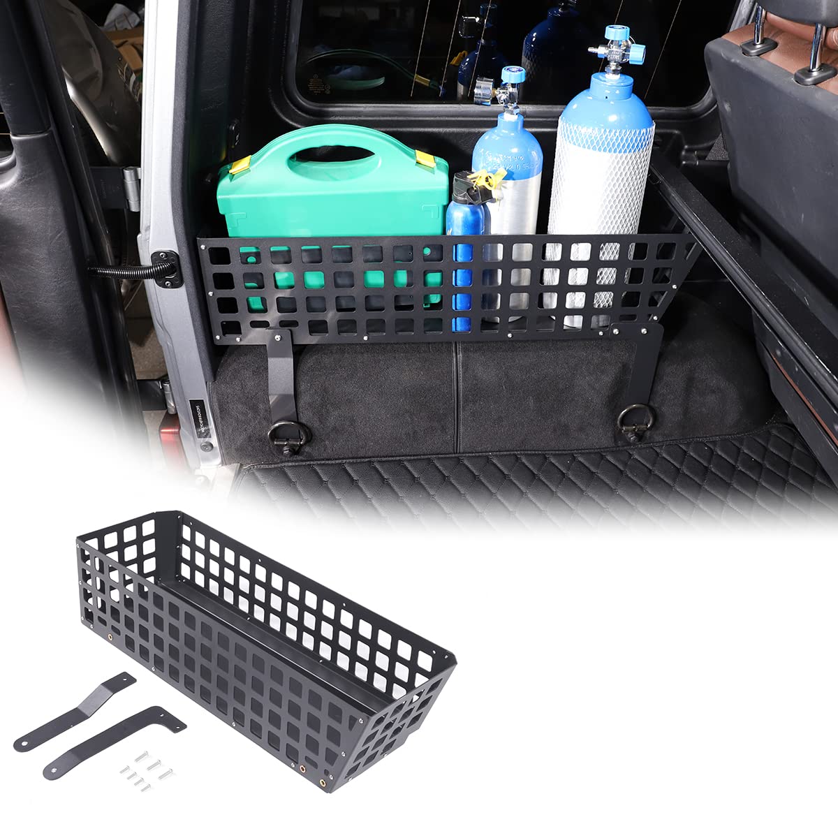 Panier de rangement de coffre en alliage alu noir Benz W463
