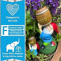 Vista 4 de Gnometastic Mini gnomos – Gnomo bebedor, gnomo borracho de 4 pulgadas para jardín de hadas, decoración divertida para interiores y exteriores