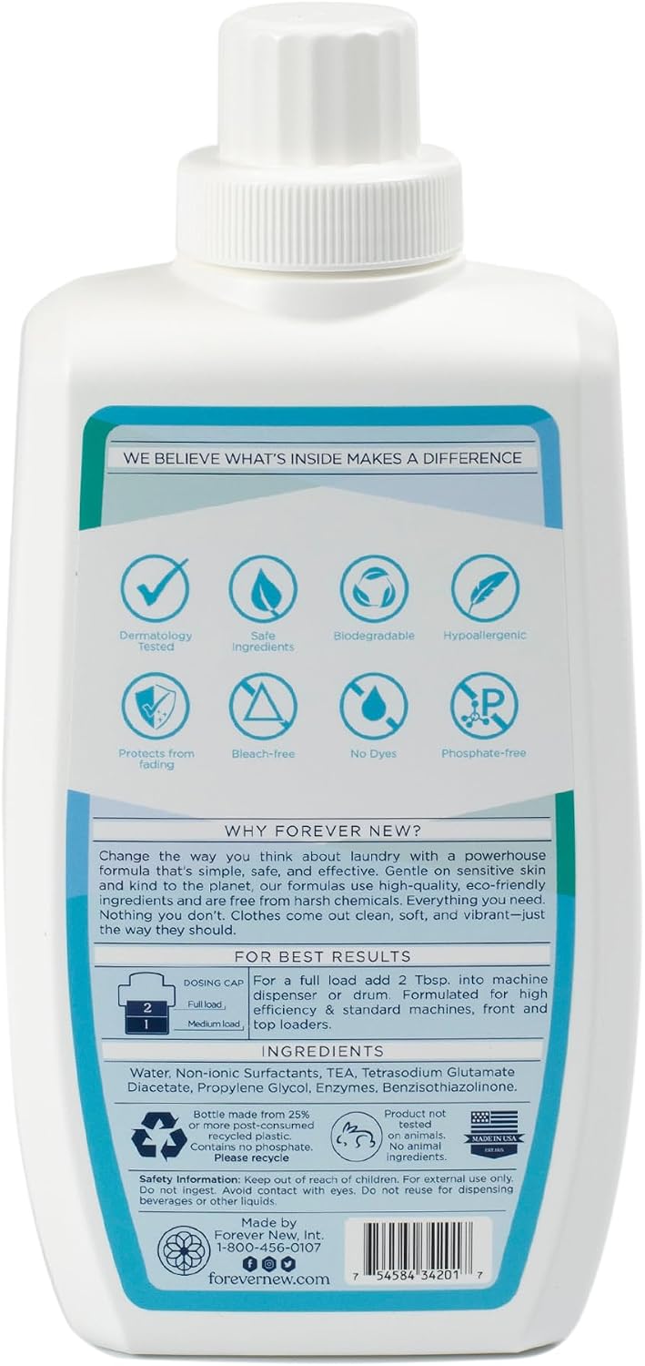Everyday Liquid Laundry Detergent | Fragrance Free | Hypoallergenic | Enzymed-Based | Odor Control | 42 fl oz image 3