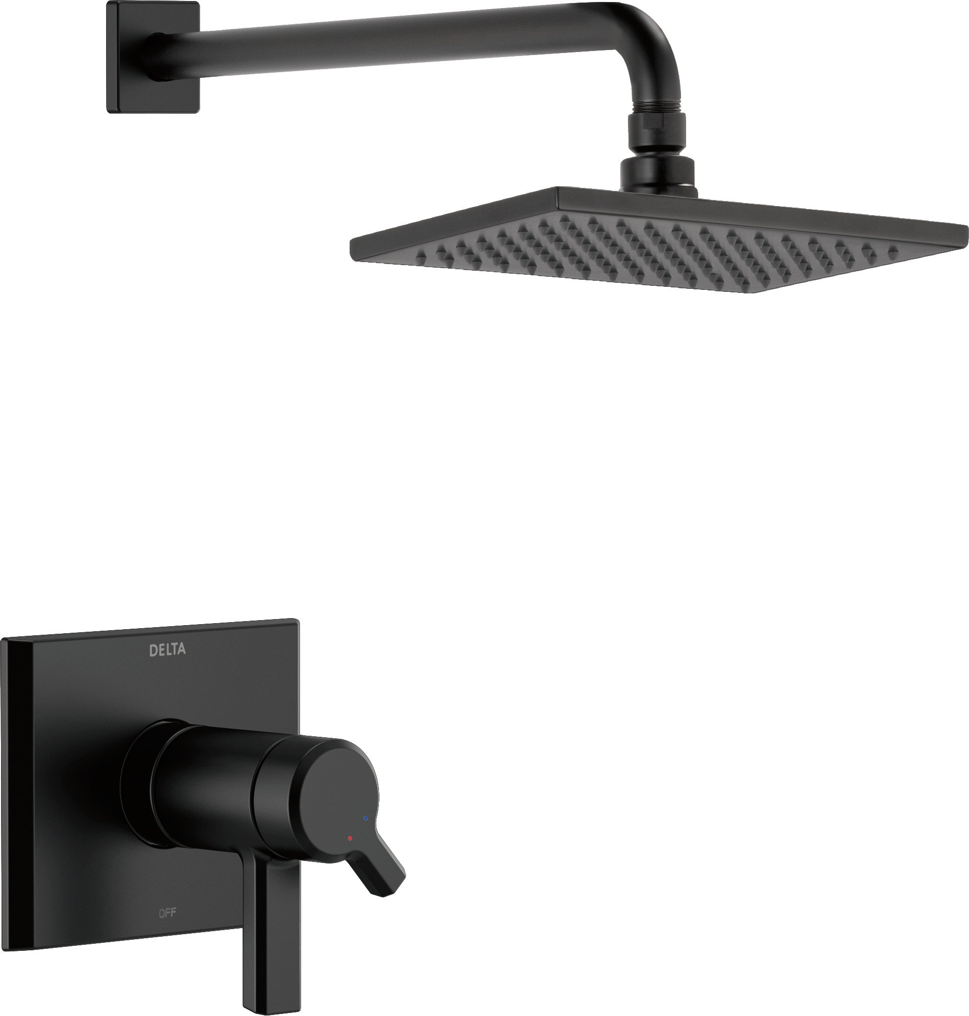 Delta Faucet Pivotal TempAssure Matte Black Shower Faucet with Matte Black Rain Shower Head, Rainfall Shower Head, Matte Black Shower System, Matte Black T17T299-BL (Valve Not Included)