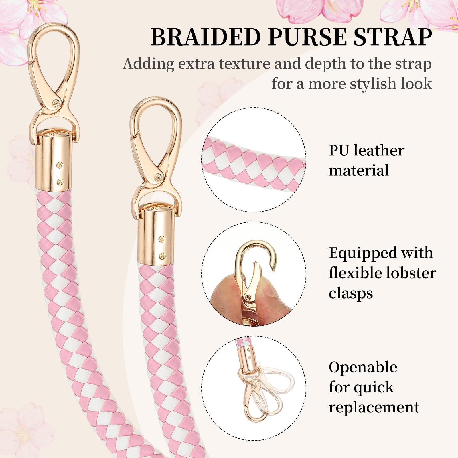 PATIKIL Braided Purse Straps 60cm / 23.6" - Image 3