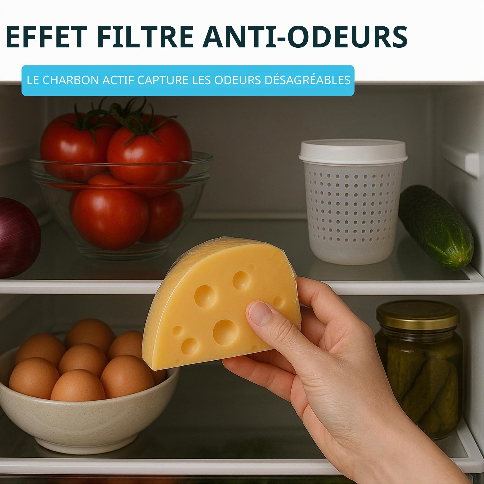 Lot de filtres compatibles avec les filtres Miele Active AirClean 7236280 / KKF-RF | Filtre à air pour réfrigérateur – Filtre à charbon actif Filtre anti-odeurs Air Clean