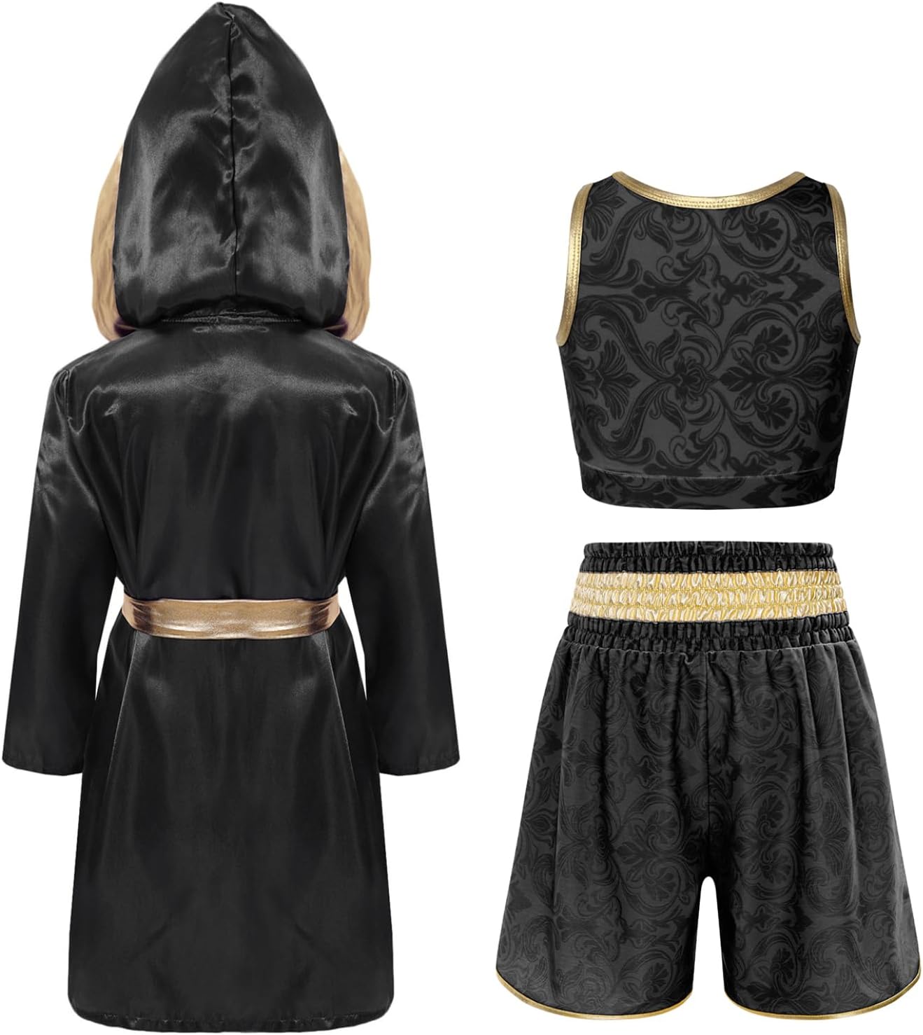 Girls Martial Art Outfits Fight Bottoms Mma Set Black 14 Years
