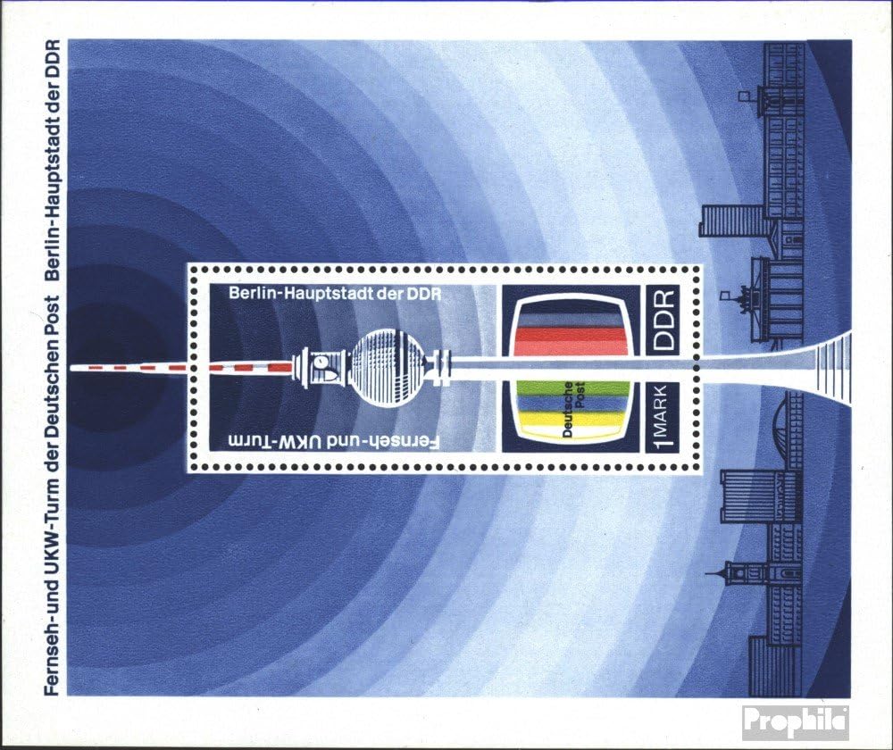 Francobolli Prophila Collection: Blocco 30 DDR 1969 - 20 Anni Repubblica, Radio E Fernsehturm (MNH **) - 4