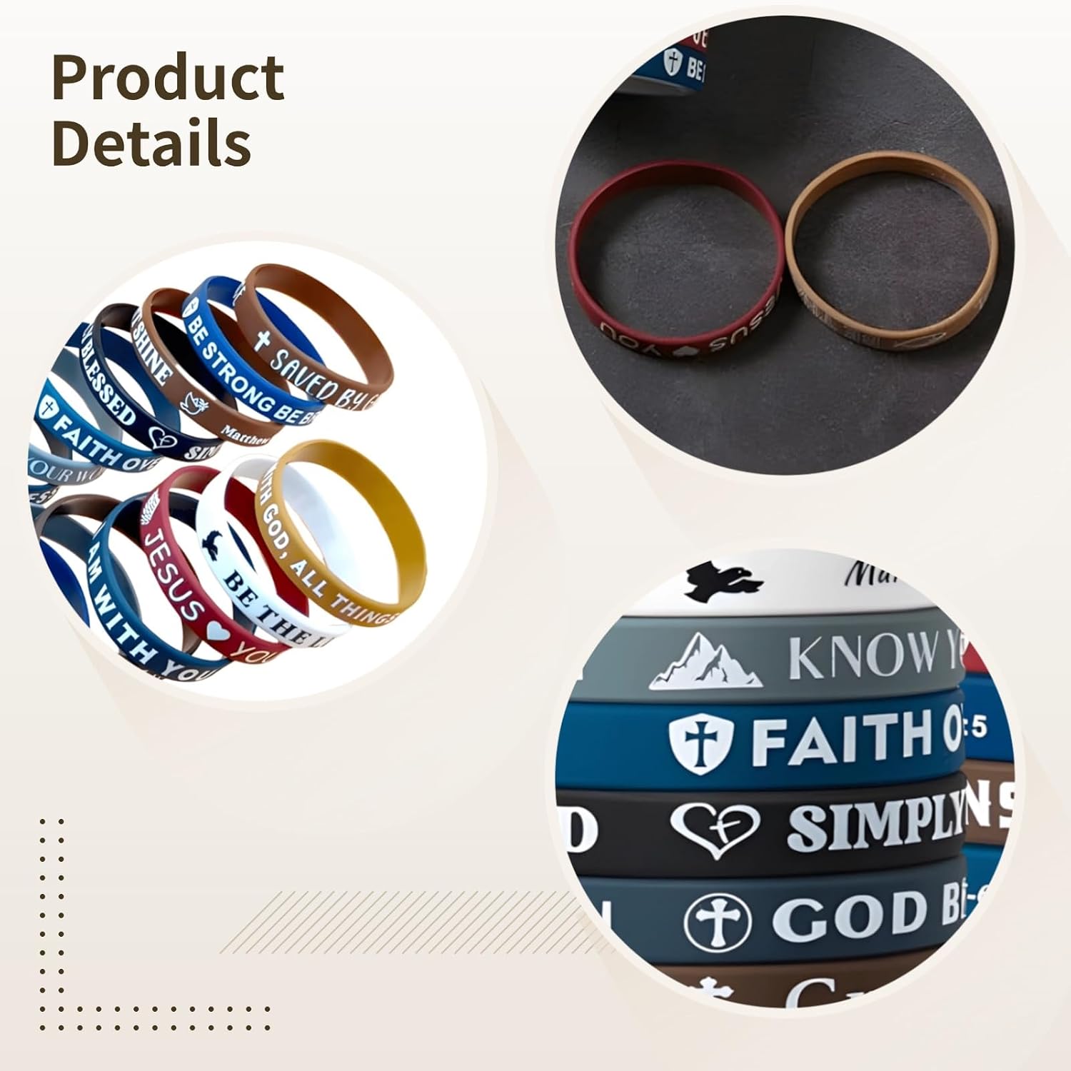 Bible Verse Bracelets Bulk, Silicone Scripture Wristbands, Multi-Color Christian Bracelets with Daily Bible Verses for Church Events and Religious Holidays