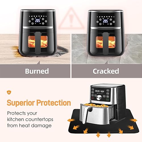 Miniatura 3 de Alfombrilla resistente al calor para freidora de aire, alfombrilla resistente al calor de 15 x 18 pulgadas para encimera, protector de encimera de