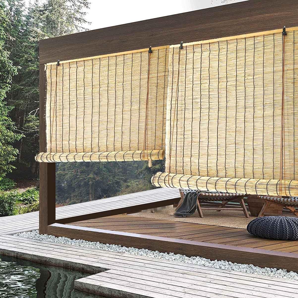 Amazon.de: Bambusrollo fr Balkon 40-180cm - Verdunkelungsrollo Ohne Bohren,  Sichtschutz Fenster, Vorhang Wasserdicht, Jalousie fr Garten, Gazebo,  Terrasse (Farbe