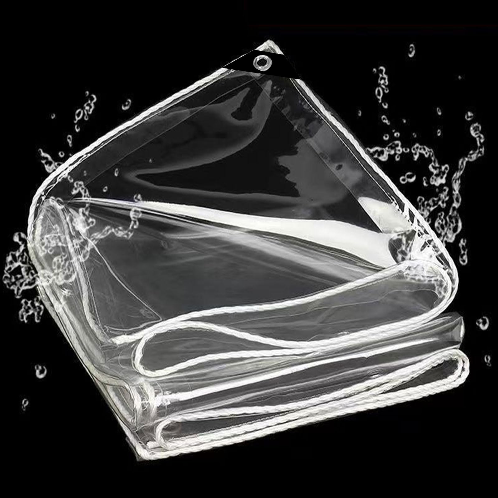 Lona resistente al agua transparente con ojales antidesgarro exterior