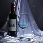 Joeyan Verres à vin à la main en verre de 2-21 oz Grand verre à vin bourguignon avec tige - Gobelet en cristal couleur bleu pour vin rouge/blanc - Cadeau unique en verre pour Noël, anniversaire, anniversaire