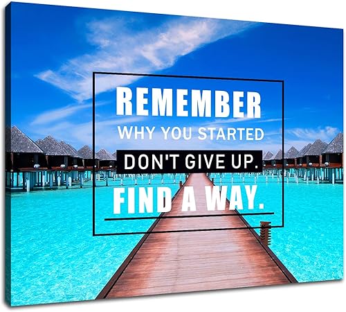 GoForArt Lienzo decorativo motivacional para pared, póster con cita de emprendedor para oficina, paisaje, impresiones enmarcadas para oficina, sala