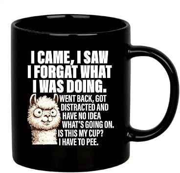 I Came I Saw I Forgat What I Was Doing Old People Elderly Gifts for Women Mom Men Grandpa Grandma 70th 80th 90th Birthday Senior Citizen Gifts for People with Dementia Ceramic Mug 11 oz Black | Elderly Gifts for Women Mom Men Grandpa Grandma 70th 80th 90th Birthday Senior Citizen Gifts for People with Dementia