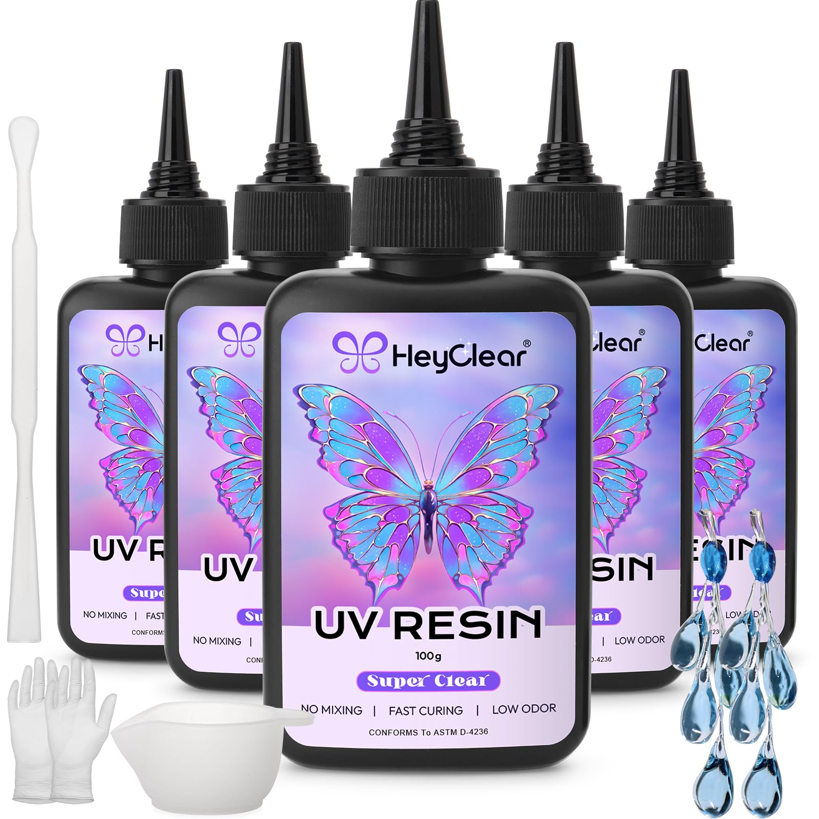 HeyClear 500g UVレジン液 - 超透明、低臭、硬く、硬化が速いレジ…
