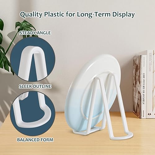 Miniatura 3 de Soportes de placa para exhibición, soporte de plástico para caballete de plástico, soporte para marco de fotos  FotoPlato decorativo  Plato  Arte de