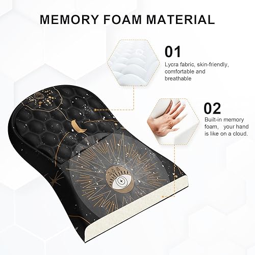 Miniatura 5 de iLeadon Juego de alfombrillas ergonómicas para mouse con masaje, alfombrilla de escritorio + alfombrilla para mouse con reposamuñecas +