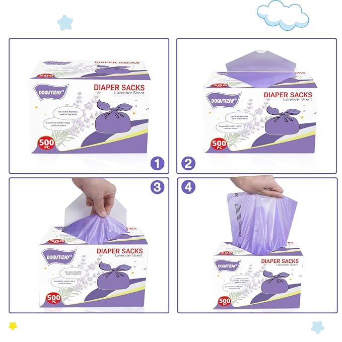 Bolsas desechables para pañales con aroma a lavanda, 500 unidades miniatura 6