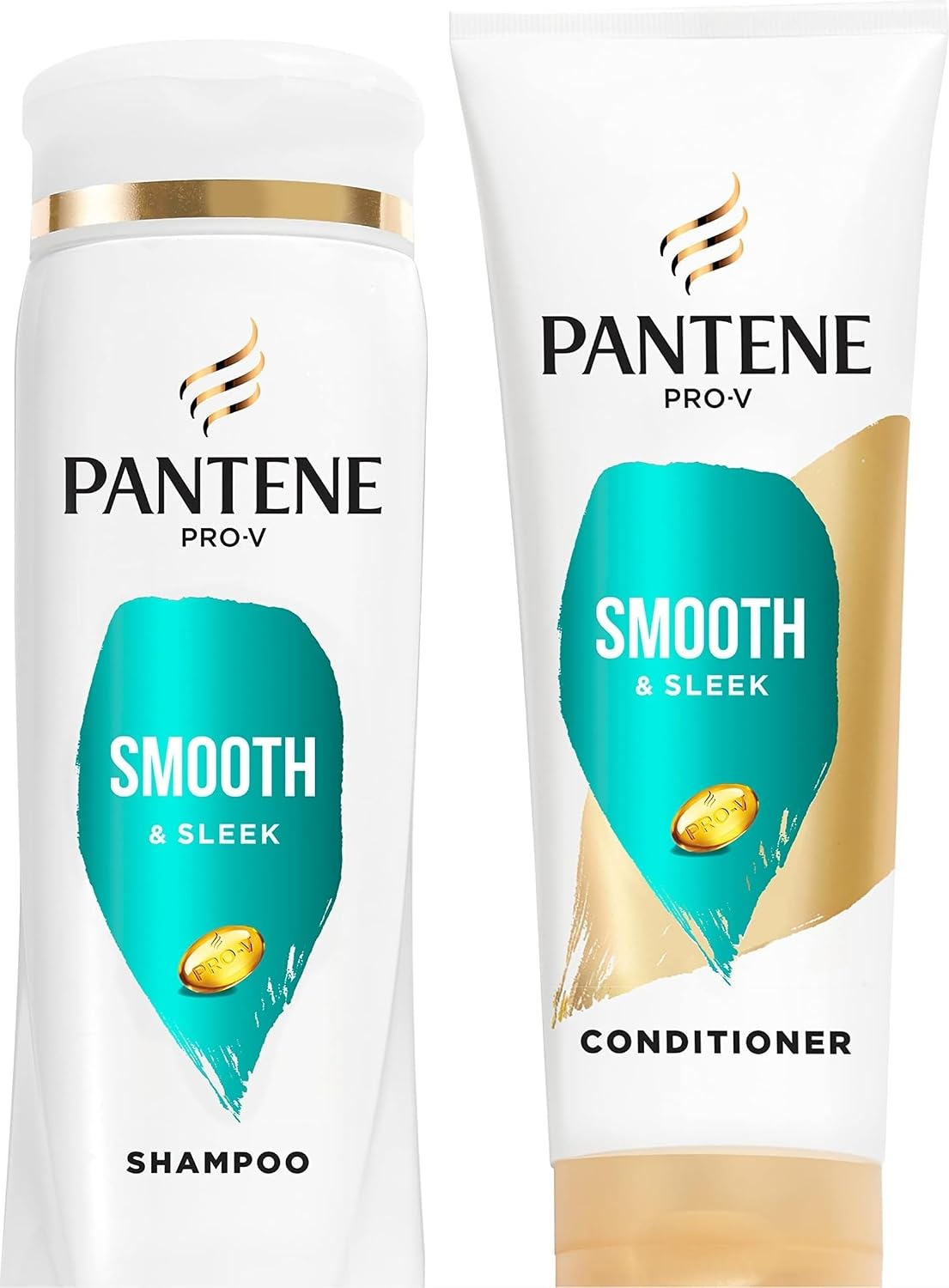 Pantene PRO-V Smooth & Sleek Shampoo + Conditioner, Dual Pack, Shampoo 12oz/Conditioner 10.4oz
