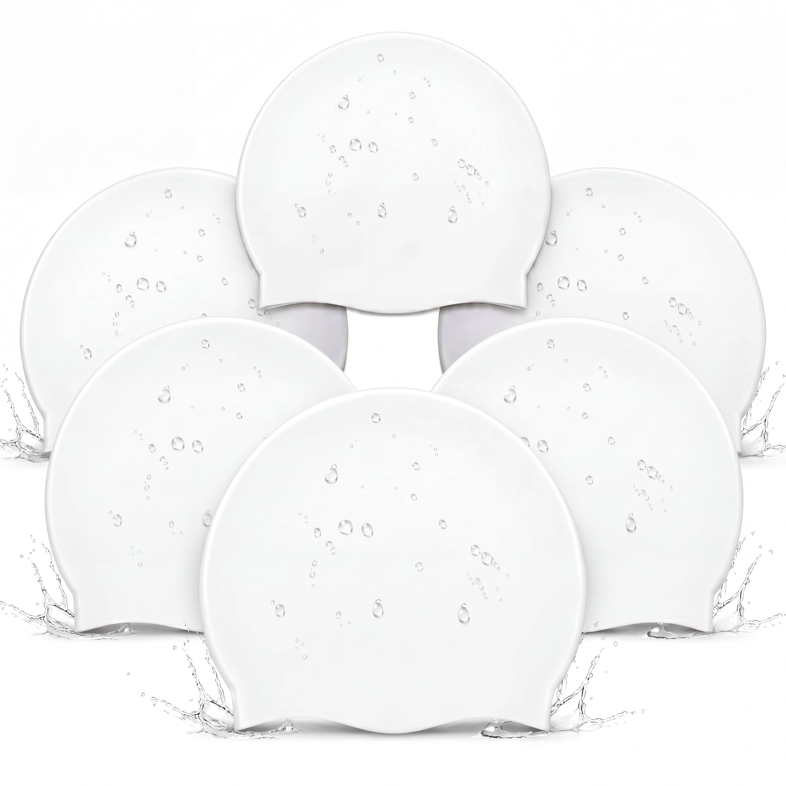 Syhood 6 Pack Swim Caps White