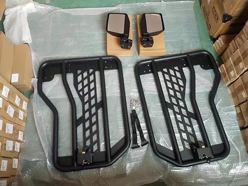 Miniatura 9 de SXMA JL1079 Puertas de tubo para 2 puertas 4x4 Piezas de acero medias puertas con espejos laterales Cuerpo de acero Protectores de armadura de tubo