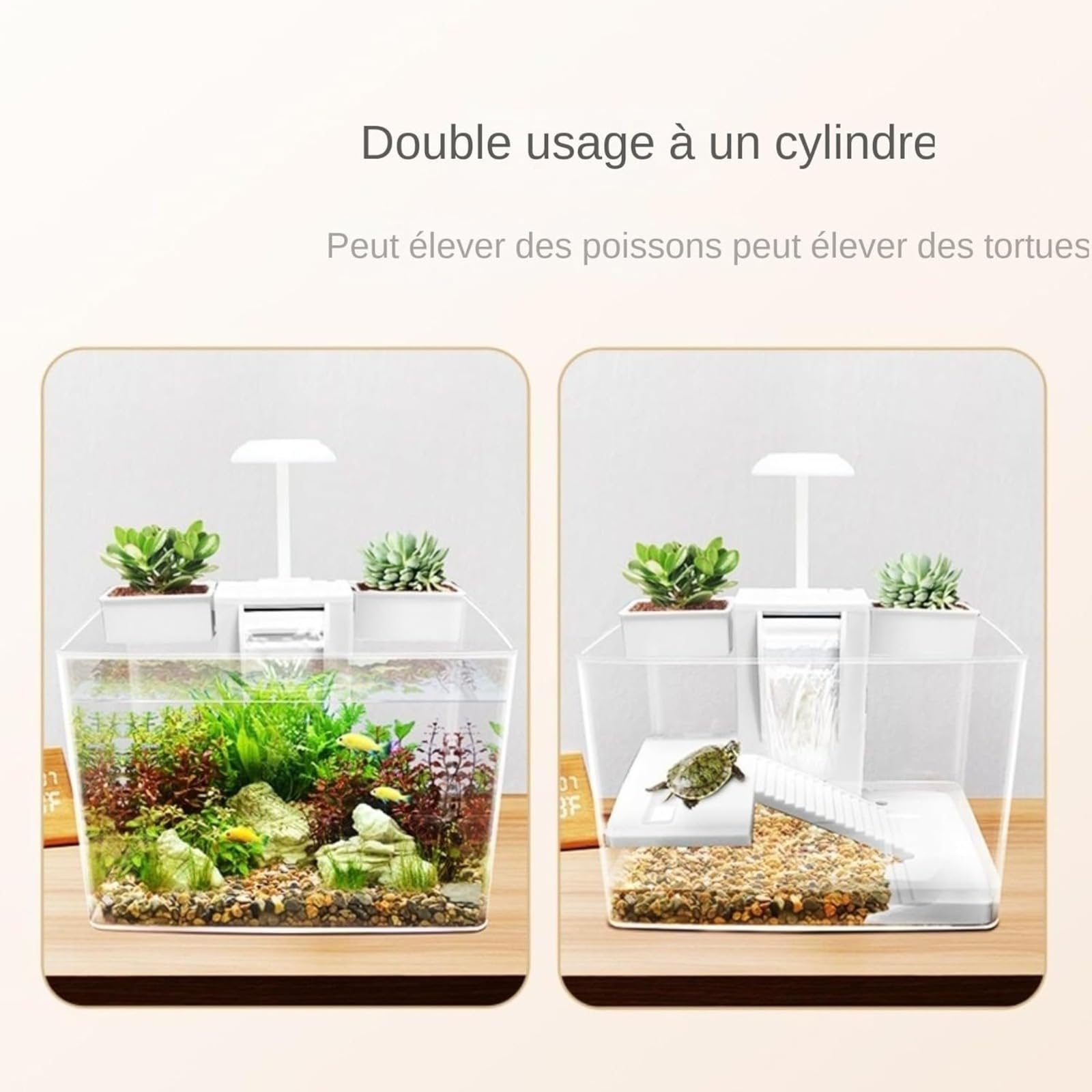 Aquarium, kit habitat per tartarughe con zona multifunzione e filtro acqua completo per tartarughe e animali acquatici, acquario per tartarughe con piattaforma di riposo, scatola di osservazione per