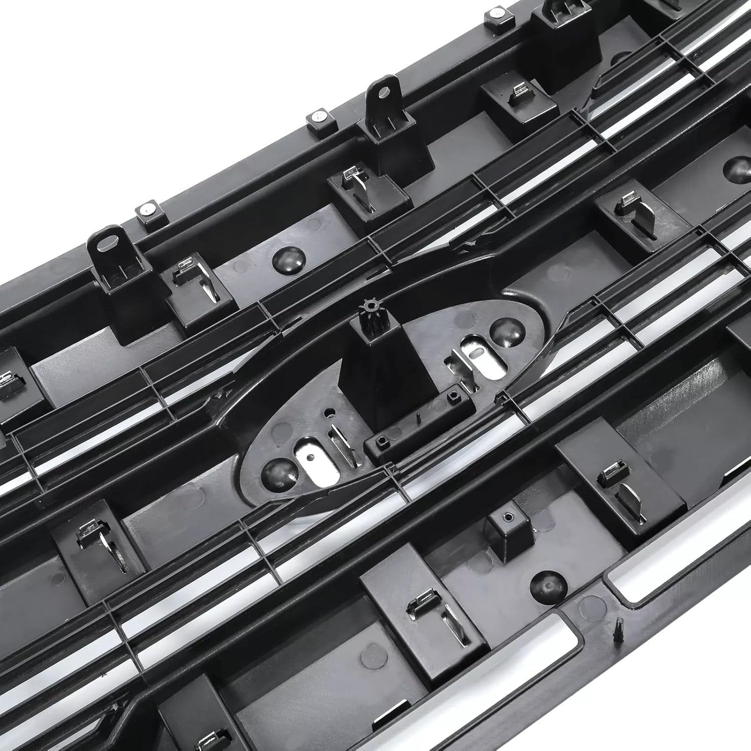 Front Bumper Grille Compatible with 2015-2017 Ford F150 F-150 Upper Hood Mesh Grill ABS Plastic (Chrome)