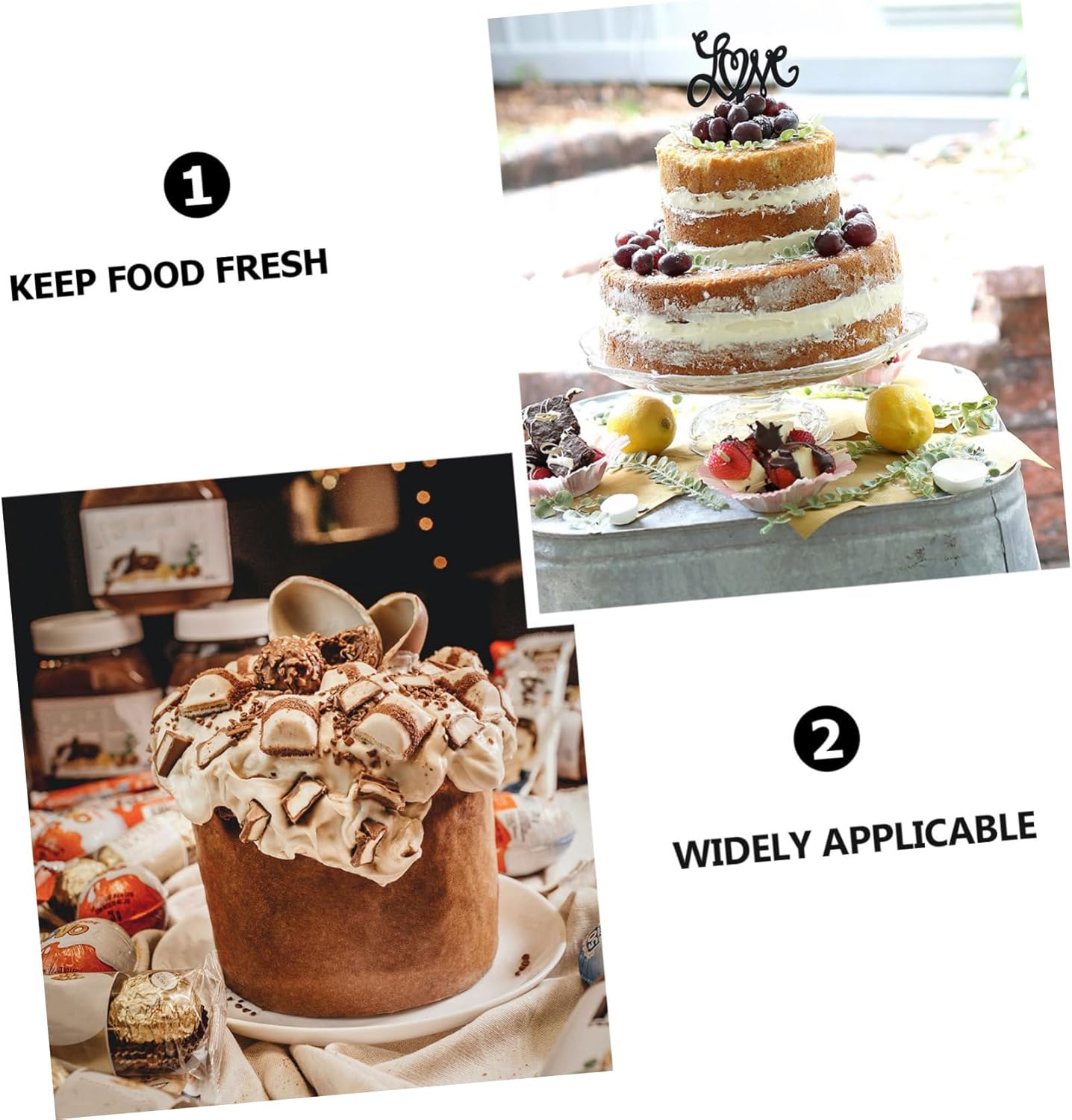 Lead-Free Food-Grade Cake Cover Glass Dome 10-Inch Snack Cover for Pastries Desserts and Sweets Dustproof Food for Kitchen Use