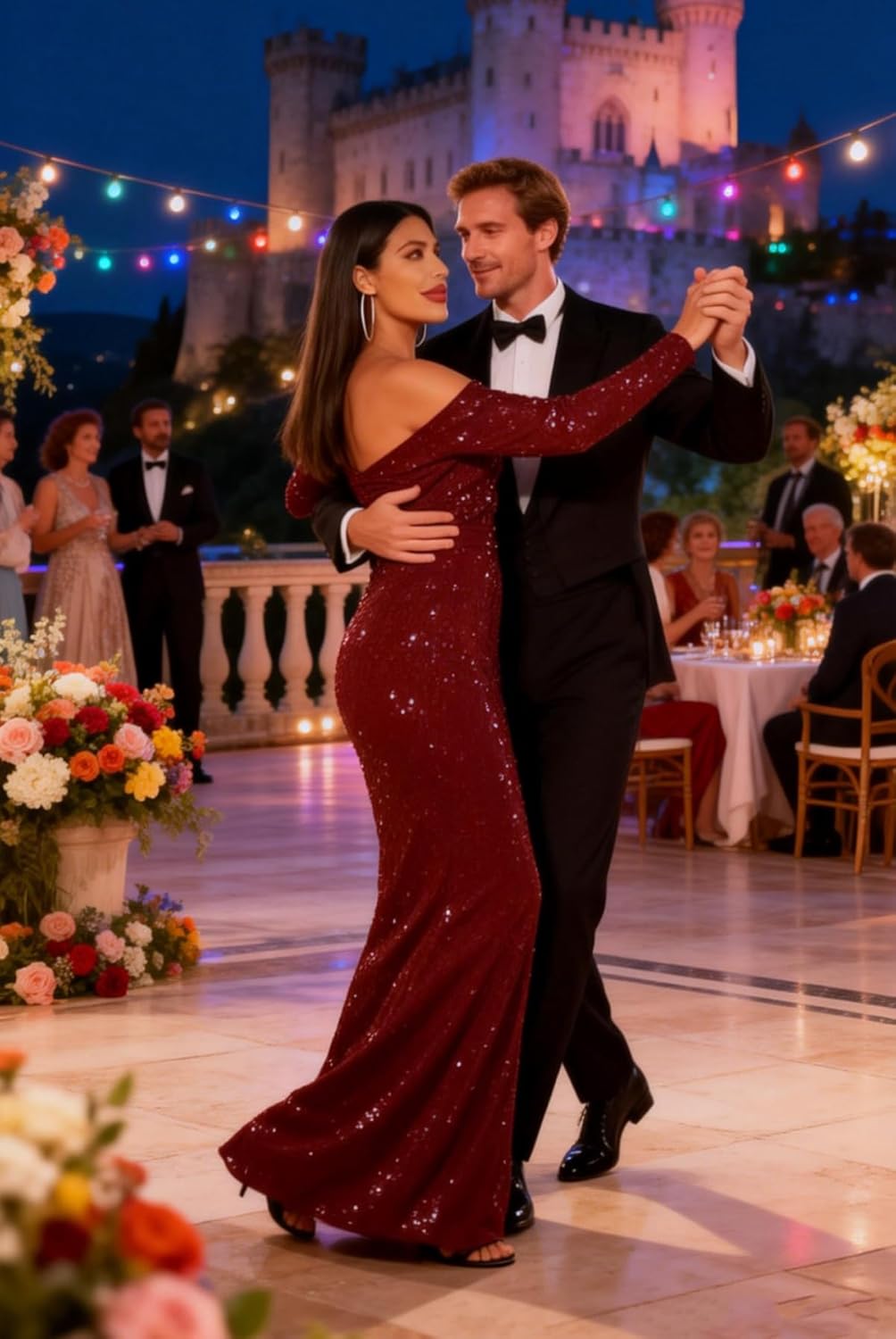 Verngo One Shoulder Long Sleeve Sparkly Sequin Prom Dresses 2026 Mermaid Bodycon Maxi Formal Evening Dress - Image 6